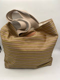 Green and Gold Striped Tote Bag