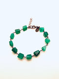 Green Onyx Bracelet in Oxidized Sterling Silver