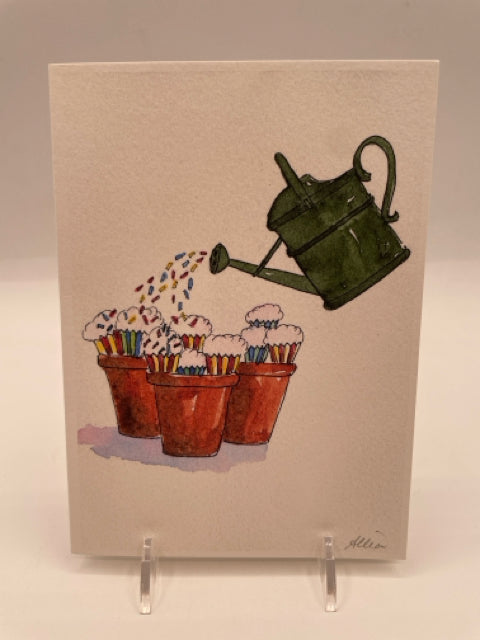 Grow Cupcakes Birthday Card