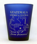 Guatemala Central America Cobalt Blue Frosted Shot Glass