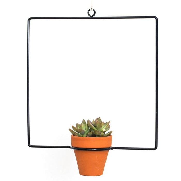 Hanging Square Black Planter - Planters_Hanging