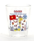 Hanoi Vietnam Landmarks and Icons Collage Shot Glass