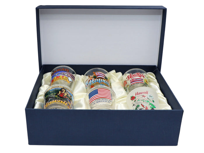 Hawaii United States USA Souvenir Boxed Shot Glass Set (Set of 6)