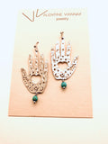 Healing Hands with Turquoise Bead Earrings