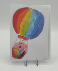 Helium Rainbow Ballon Birthday Card