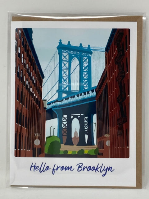 Hello From Brooklyn Manhattan Bridge In Dumbo Card