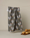 Hen House Tea Towel – Chicken Print Kitchen Towel by Geometry