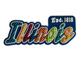 Illinois Festive Multicolor Letters Fridge Designer Magnet 3.25" x 1.25"