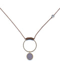 Intention- Roped Lavender Hoop Necklace