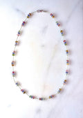 Iolite and Tourmaline Trios Knotted Necklace