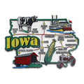 Iowa State Map and Landmarks Collage Fridge Souvenir Collectible Magnet