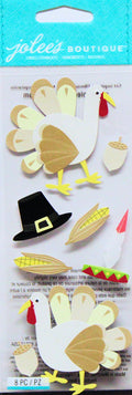 Jolee's Boutique Thanksgiving Turkey Embellishment Stickers - SCRAPBOOKFARE
