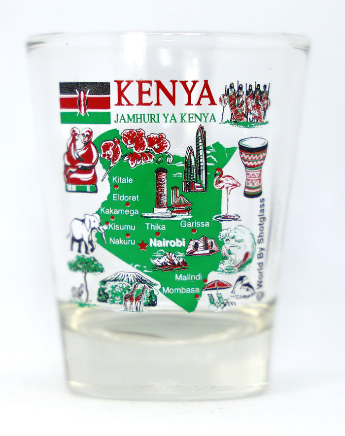 Kenya Landmarks and Icons Collage Shot Glass