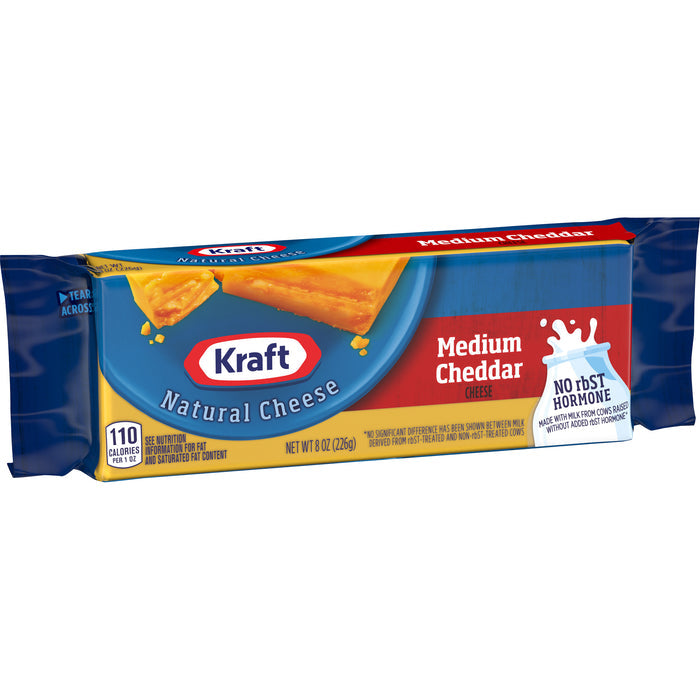 KRAFT MEDIUM CHEDDAR CHEESE BLOCK 8oz