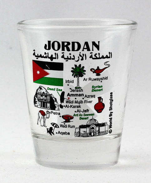 Jordan Landmarks And Icons Collage Shot Glass
