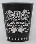 Las Vegas Nevada Sign Silver Foil Black Shot Glass