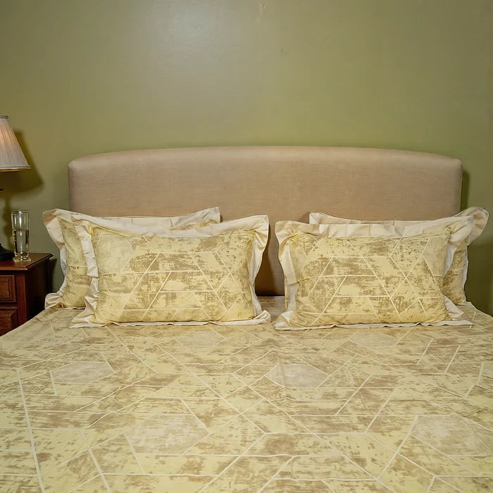 Laska Amber (150 TC) - 100% Cotton King-Size Bedsheet + 2 Pillow Covers