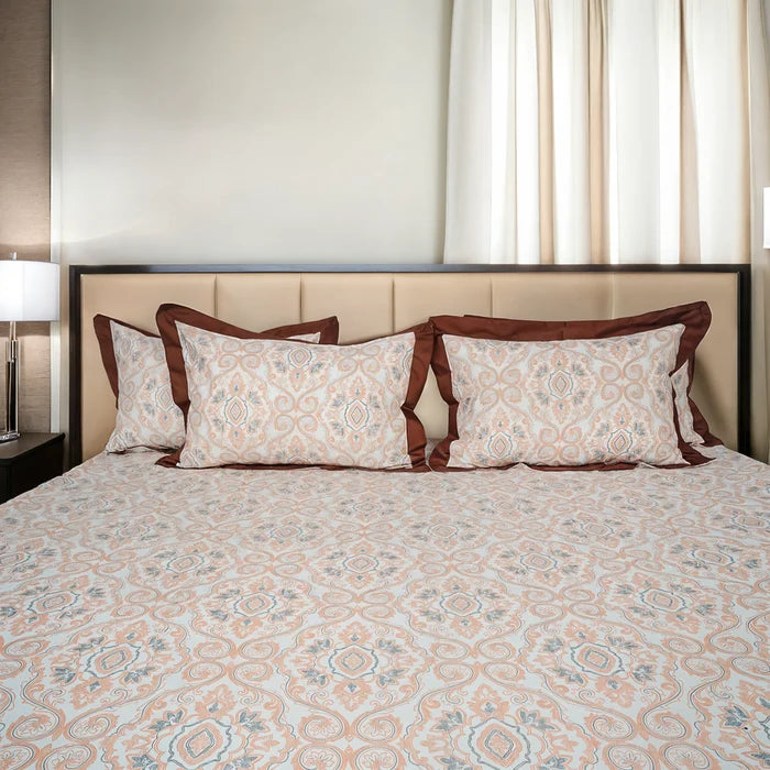 Laska Burbeb (150 TC) - 100% Cotton King-Size Bedsheet + 2 Pillow Covers