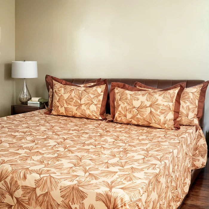Laska Skewing (150 TC) - 100% Cotton King-Size Bedsheet + 2 Pillow Covers