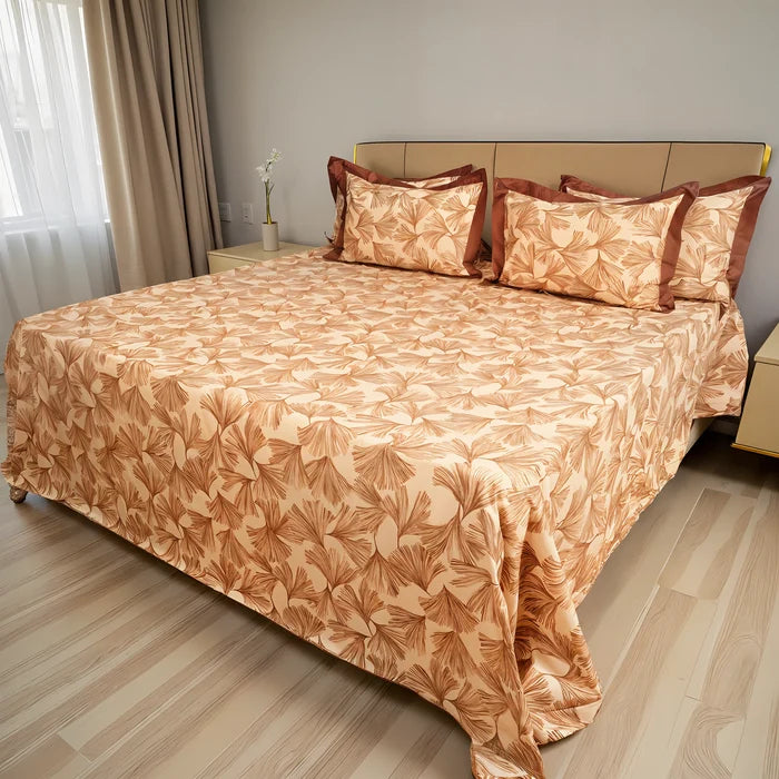 Laska Skewing (150 TC) - 100% Cotton King-Size Bedsheet + 2 Pillow Covers