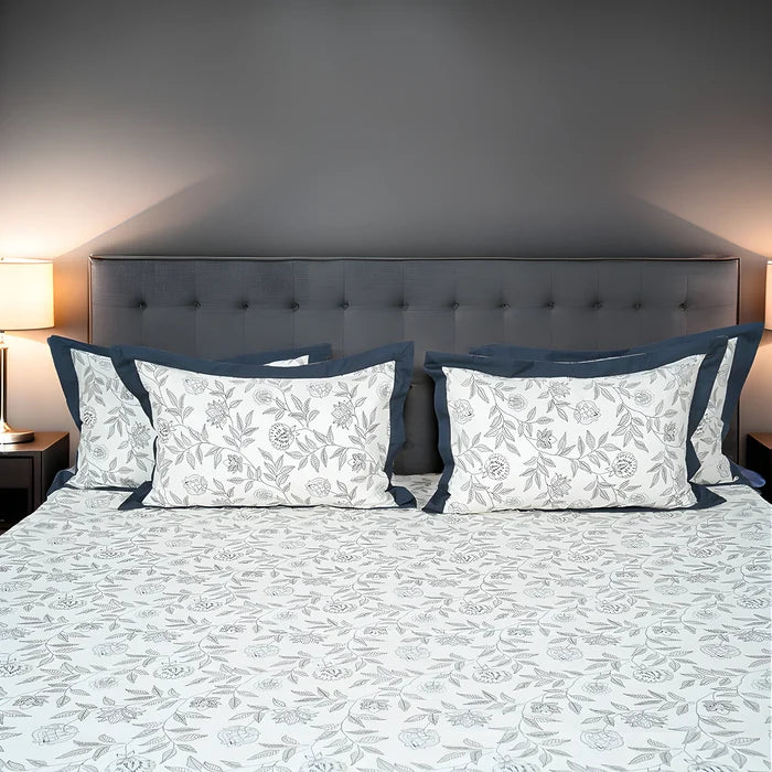 Laska Zeno (150 TC) - 100% Cotton King-Size Bedsheet + 2 Pillow Covers