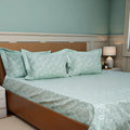 Lavish Sage Green 100% Cotton King-Size Bedsheet + 2 Pillow Covers