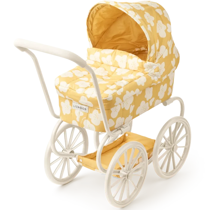 Liewood - Adaline Doll Pram - Flower / Lemon Yellow - Mabel & Fox