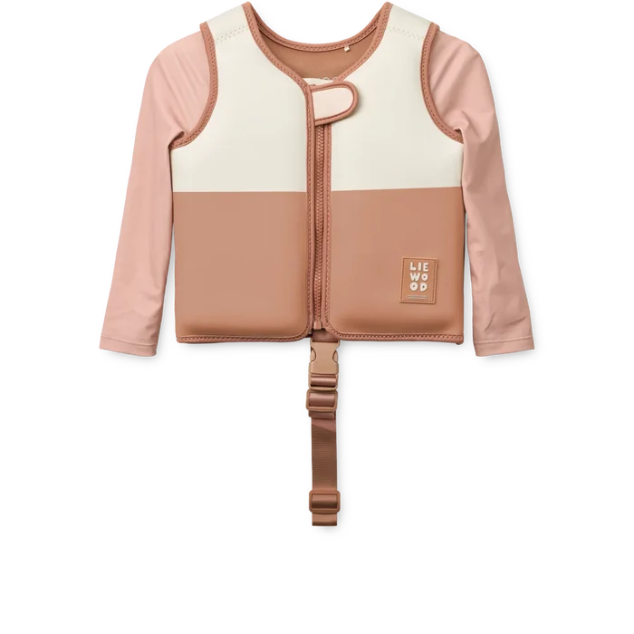 Liewood - Dove Swim Vest w Sleeves - Tuscany Rose Multi Mix - Mabel & Fox