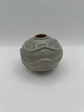 Light Blue Handmade Round Textured Stoneware Vase
