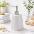 Linear Lattice Gloss Ceramic Soap Dispenser (W)