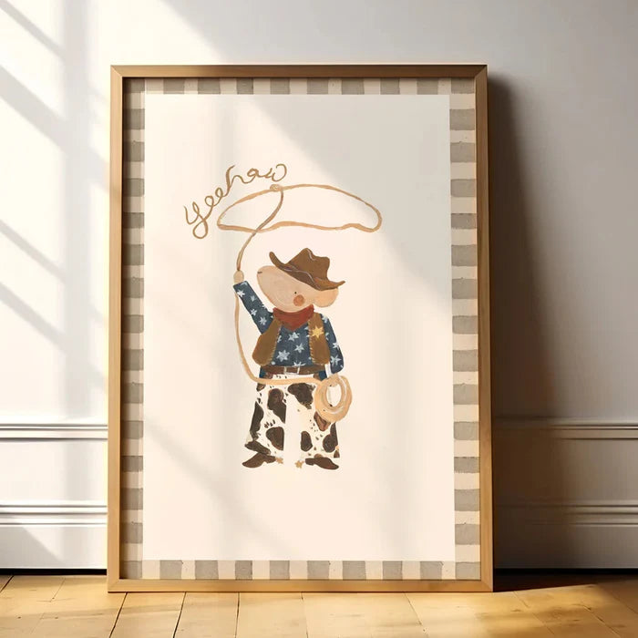Lion & The Pear - Hand-Illustrated Print - Cowboy Mouse - Mabel & Fox