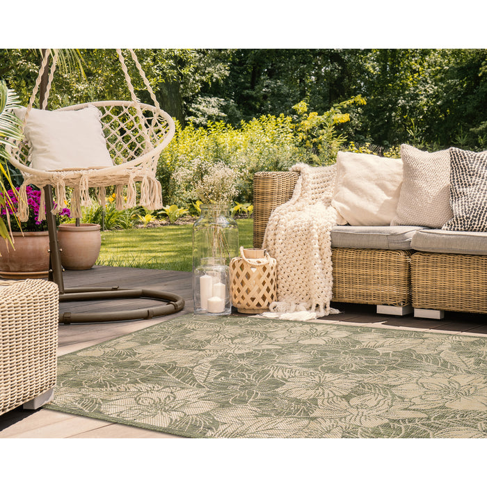 Liora Manne Carmel Botanical Indoor Outdoor Area Rug Green