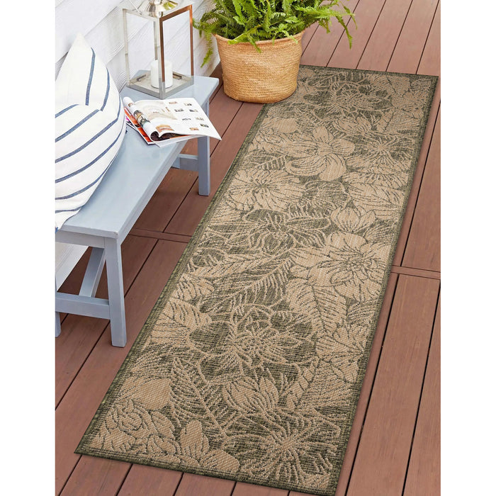 Liora Manne Carmel Botanical Indoor Outdoor Area Rug Green