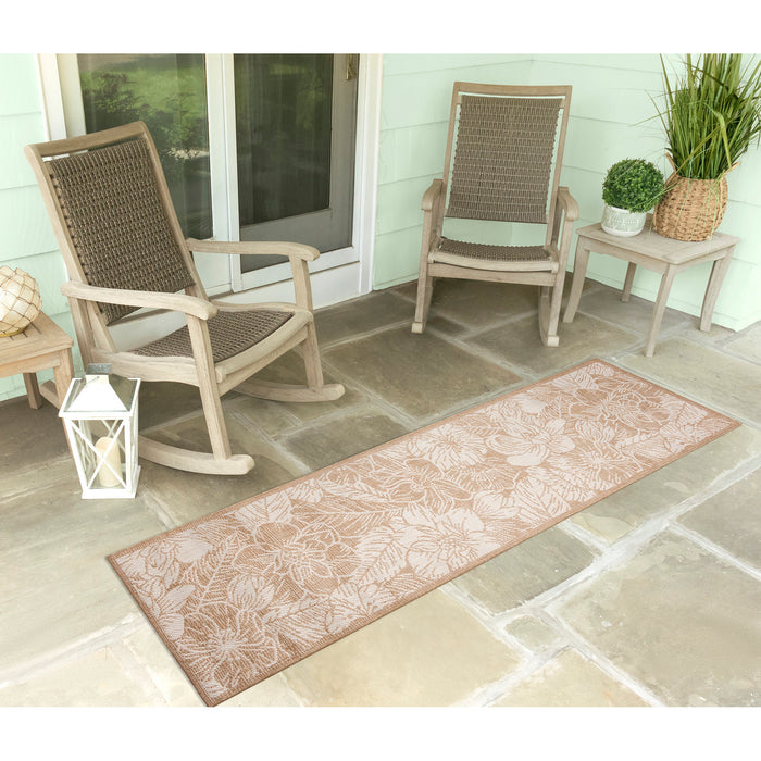 Liora Manne Carmel Botanical Indoor Outdoor Area Rug Sand