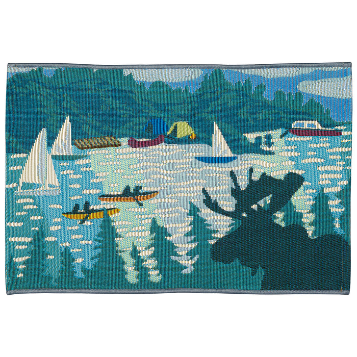 Liora Manne Esencia Lake Life Indoor Outdoor Mat Blue