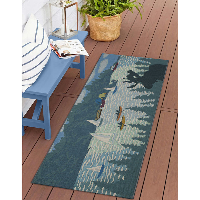 Liora Manne Esencia Lake Life Indoor Outdoor Mat Blue