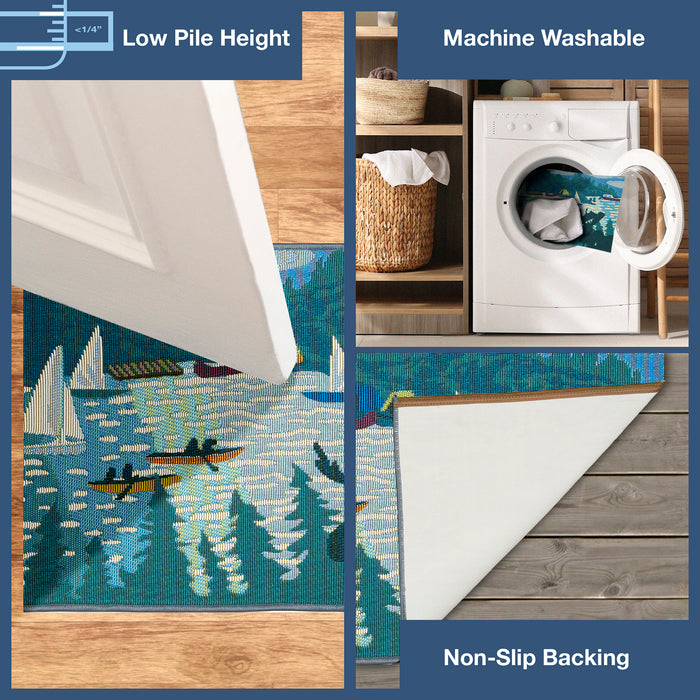 Liora Manne Esencia Lake Life Indoor Outdoor Mat Blue