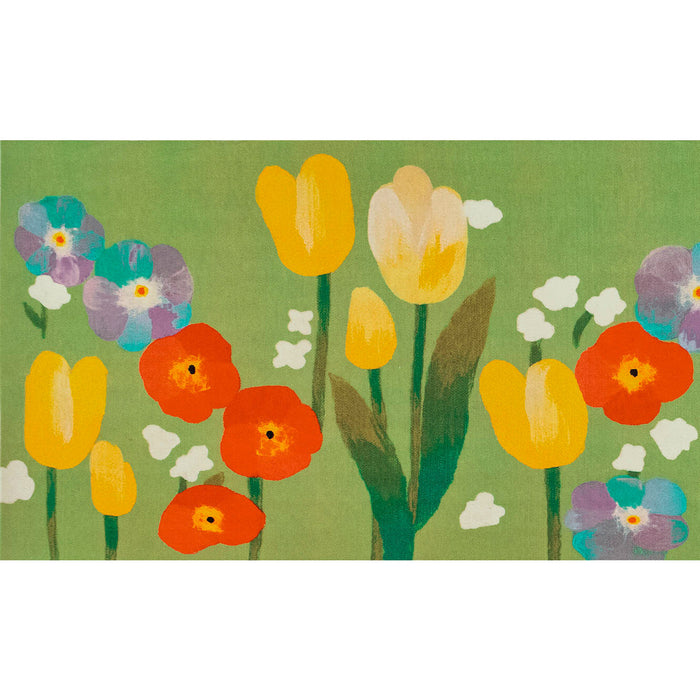 Liora Manne Illusions Le Jardin Indoor Outdoor Mat Green