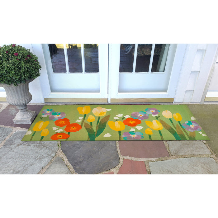 Liora Manne Illusions Le Jardin Indoor Outdoor Mat Green
