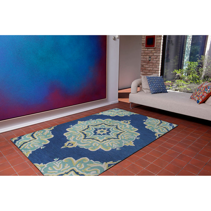 Liora Manne Lalunita Medallion Indoor Rug Navy