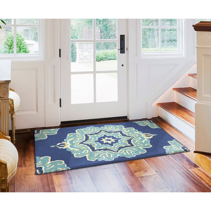 Liora Manne Lalunita Medallion Indoor Rug Navy