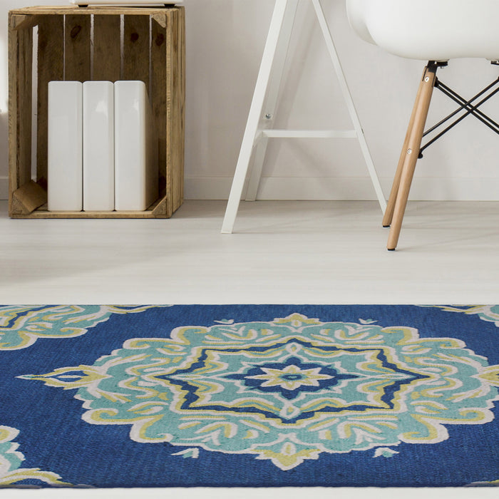 Liora Manne Lalunita Medallion Indoor Rug Navy