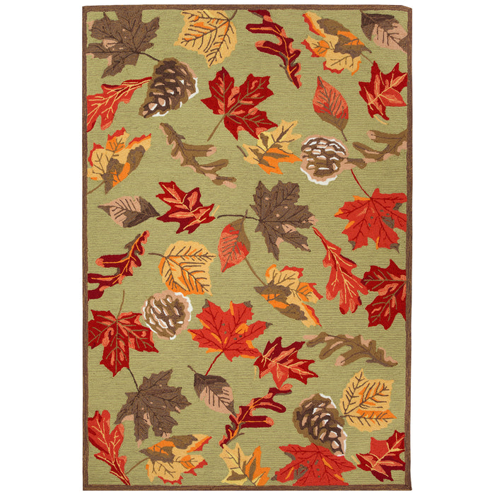 Liora Manne Ravella Falling Leaves Indoor Outdoor Area Rug Moss