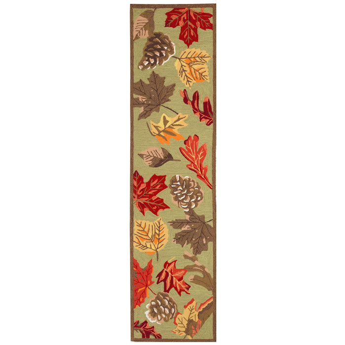 Liora Manne Ravella Falling Leaves Indoor Outdoor Area Rug Moss