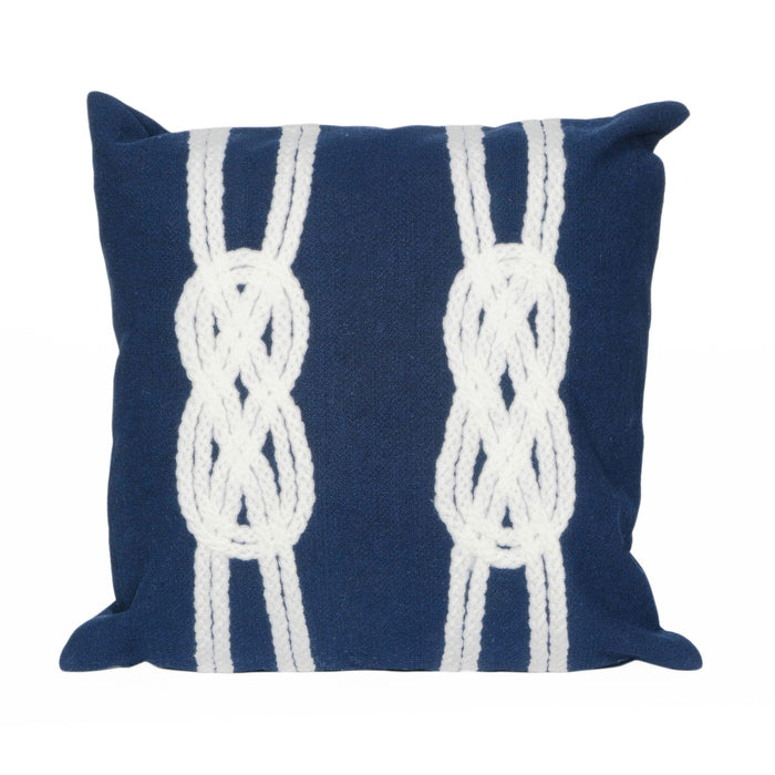 Liora Manne Visions II Double Knot Indoor Outdoor Decorative Pillow Navy