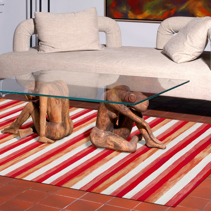 Liora Manne Visions II Painted Stripes Indoor Outdoor Area Rug Warm
