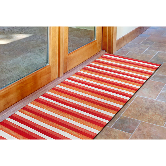 Liora Manne Visions II Painted Stripes Indoor Outdoor Area Rug Warm