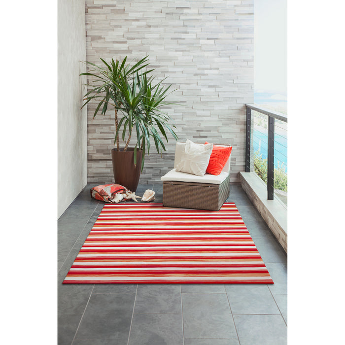 Liora Manne Visions II Painted Stripes Indoor Outdoor Area Rug Warm
