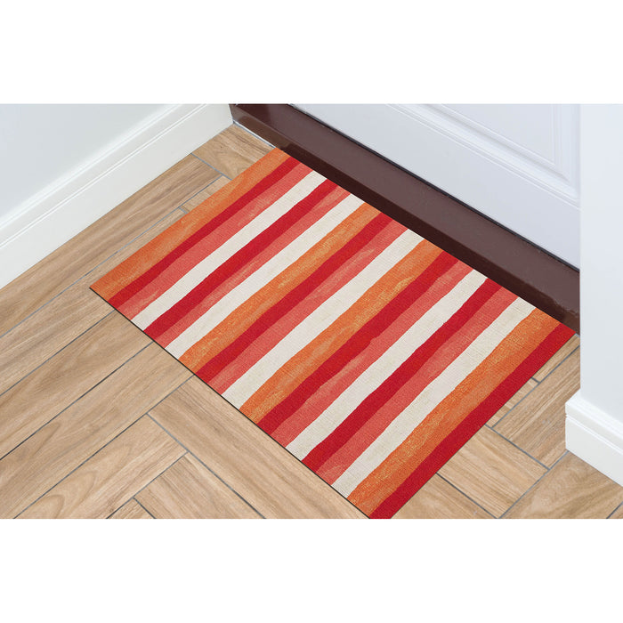 Liora Manne Visions II Painted Stripes Indoor Outdoor Area Rug Warm