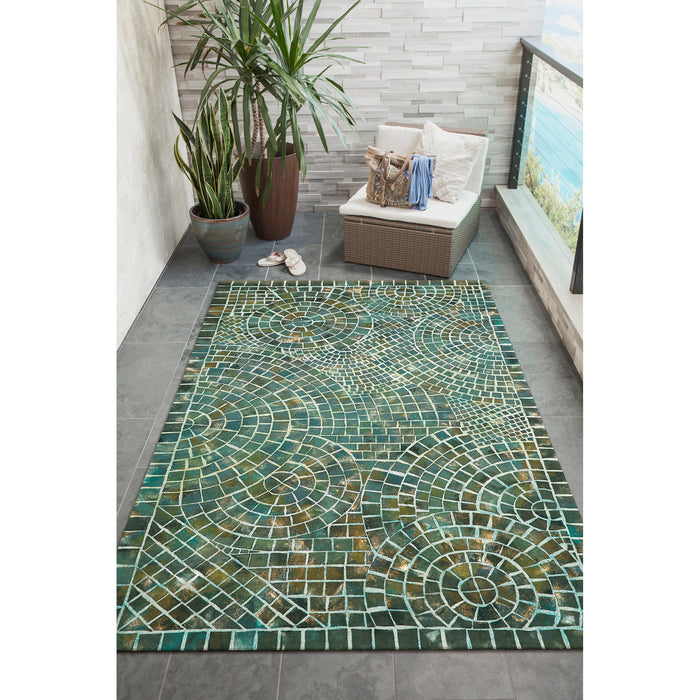 Liora Manne Visions V Arch Tile Indoor Outdoor Area Rug Lapis